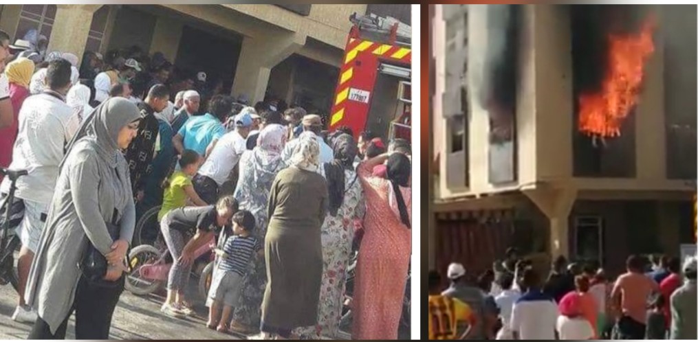 بلاغ الداخلية بخصوص احتراق الطفلة هبة اثر حريق شب بمبنى سكني بحي النصر بسيدي علال البحراوي
